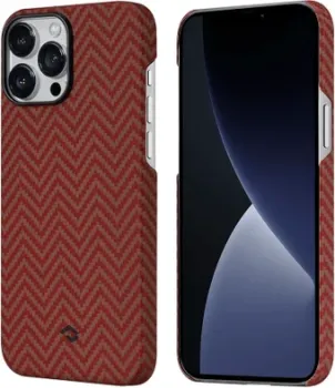 Pitaka MagEZ Case 2 для iPhone 13 Pro (herringbone, красный/оранжевый)