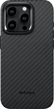 Pitaka MagEZ Case 4 для iPhone 15 Pro (1500D twill, черный/серый)