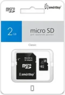 SmartBuy microSD 2 Гб + SD адаптер (SB2GBSD-01)