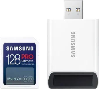 Samsung PRO Ultimate SDXC 128GB (с кардридером)