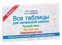 Все таблицы для 3 класса. Русский язык. Математика. Окружающий мир - Елена Нефедова, Ольга Узорова - 2022 год