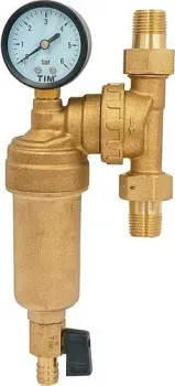 Tim JH-1001W3 самопромывной с манометром 1/2"