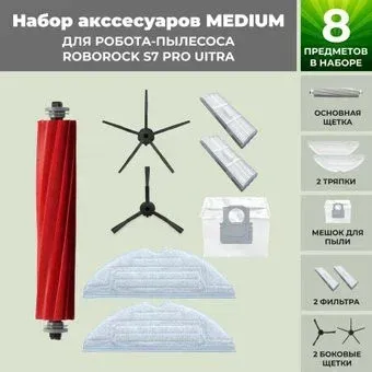 USBTOP для Roborock S7 Pro UItra (черные боковые щетки) 558479