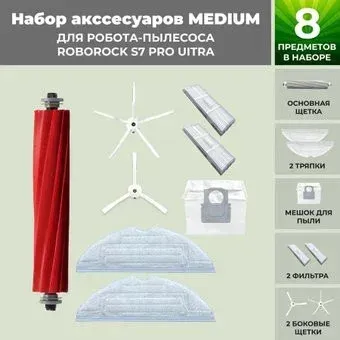 USBTOP для Roborock S7 Pro UItra (белые боковые щетки) 558459