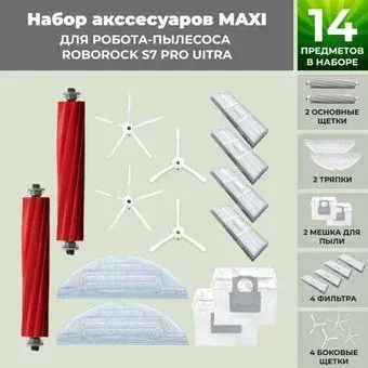 USBTOP для Roborock S7 Pro UItra (белые боковые щетки) 558464