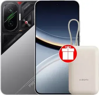 POCO F7 12GB/512GB международная версия (серебристый) + пауэрбанк Xiaomi Power Bank P15ZM 10000mAh (бежевый) по акции