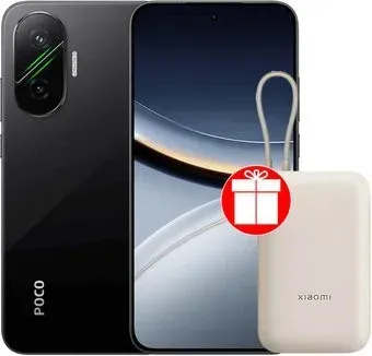POCO F7 12GB/512GB международная версия (черный) + пауэрбанк Xiaomi Power Bank P15ZM 10000mAh (бежевый) по акции