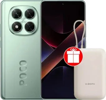 POCO X7 12GB/512GB международная версия (зеленый) + пауэрбанк Xiaomi Power Bank P15ZM 10000mAh (бежевый) по акции