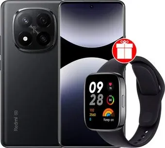 Xiaomi Redmi Note 14 Pro+ 5G 12GB/512GB международная версия (черный) + умные часы Xiaomi Redmi Watch 3 Active (черный) по акции