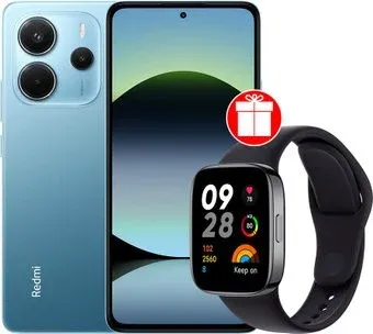 Xiaomi Redmi Note 14 8GB/128GB международная версия (синий) + умные часы Xiaomi Redmi Watch 3 (черный) по акции