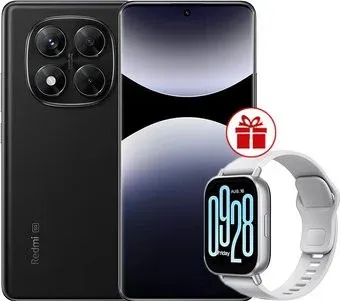 Xiaomi Redmi Note 14 Pro 5G 12GB/256GB международная версия (черный) + умные часы Xiaomi Redmi Watch 5 Active (серебристый) по акции