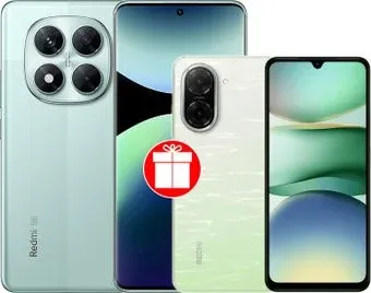 Xiaomi Redmi Note 14 Pro 5G 12GB/256GB международная версия (зеленый) + смартфон Xiaomi Redmi A5 3GB/64GB (зеленое озеро) по акции
