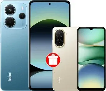Xiaomi Redmi Note 14 8GB/256GB международная версия (синий) + Xiaomi Redmi A5 3GB/64GB (песочное золото) по акции