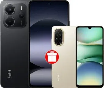 Xiaomi Redmi Note 14 8GB/256GB международная версия (черный) + Xiaomi Redmi A5 3GB/64GB (песочное золото) по акции