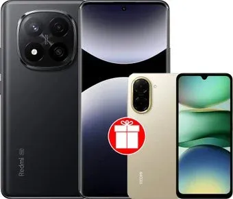 Xiaomi Redmi Note 14 Pro+ 5G 12GB/512GB международная версия (черный) + Xiaomi Redmi A5 3GB/64GB (песочное золото) по акции