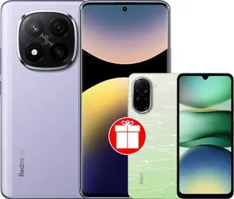 Xiaomi Redmi Note 14 Pro+ 5G 8GB/256GB международная версия (фиолетовый) + Xiaomi Redmi A5 3GB/64GB (зеленое озеро) по акции