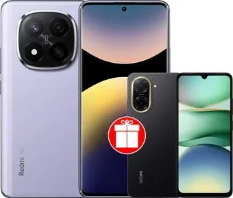 Xiaomi Redmi Note 14 Pro+ 5G 8GB/256GB международная версия (фиолетовый) + Xiaomi Redmi A5 3GB/64GB (полуночный черный) по акции