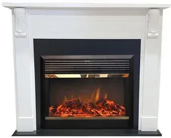 Smolcom Lincoln MB/JUP/SYM26 с RealFlame Moonblaze Deluxe-S BR LT (бьянко белый/черный)