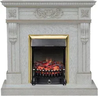 Smolcom Corsica New STD-ASP с RealFlame Fobos-S Lux BR (белый дуб)