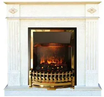 Smolcom Brighton STD-ASP с Dimplex Atherton (белый дуб, патина золото)