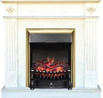 Smolcom Brighton STD-ASP с RealFlame Fobos-S Lux BR (белый, золото)