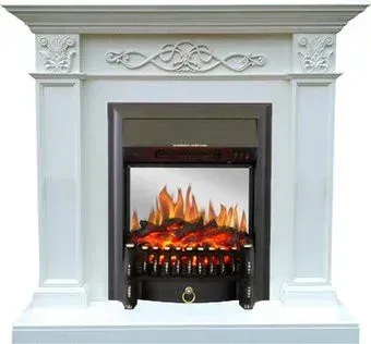Smolcom Verona STD-ASP с RealFlame Fobos-S Lux BL LT (бьянко белый дуб)