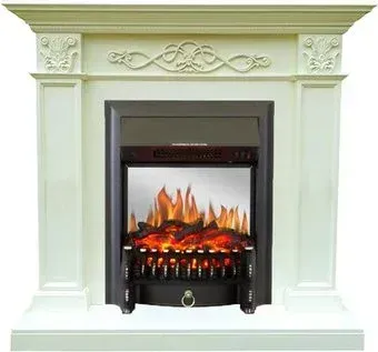 Smolcom Verona STD-ASP с RealFlame Fobos-S Lux BL LT (белый дуб)