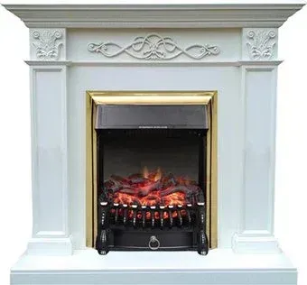 Smolcom Verona STD-ASP с RealFlame Fobos-S Lux BR (бьянко белый дуб)