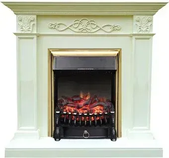 Smolcom Verona STD-ASP с RealFlame Fobos-S Lux BR (белый дуб)