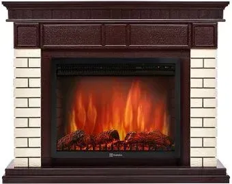 Firelight Bricks 25U (угловой, камень бежевый/шпон темный дуб)