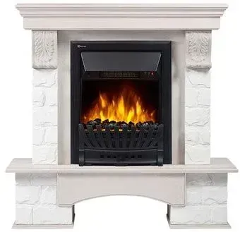 Firelight Forte Classic (камень белый/шпон беленый дуб)