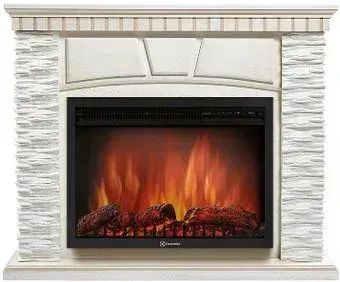 Firelight Porto 25 (камень белый/шпон беленый дуб)