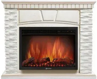 Firelight Porto 25U (угловой, камень белый/шпон беленый дуб)