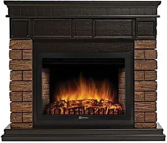 Firelight Bricks Wood 30 (камень темный, шпон венге)