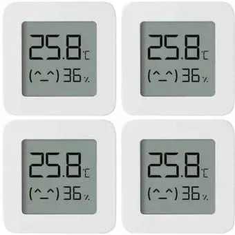 Xiaomi Temperature and Humidity Monitor 2 LYWSD03MMC (комплект 4 шт, международная версия)