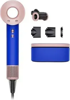 Dyson HD15 Supersonic (с переходником на евровилку, синий/розовое золото)