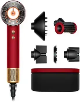 Dyson HD16 Supersonic Nural Straight+Wavy (с переходником на евровилку, красный бархат/золотой)