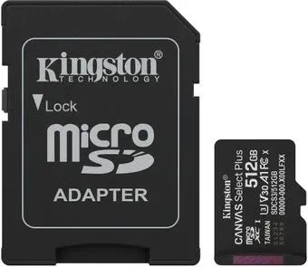 Kingston Canvas Select Plus microSDXC 512GB SDCS3/512GB (с адаптером)