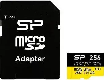 Silicon-Power Inspire microSDXC SP256GBSTXLA2V1NSP 256GB (с адаптером)