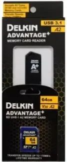 Delkin Devices Advantage+ SD Reader and Card Bundle SDXC 64GB