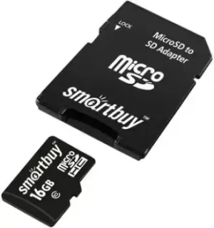 SmartBuy microSDHC SB16GBSDCL10-01LE 16GB (с адаптером)
