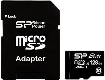 Silicon-Power microSDXC Elite UHS-1 (Class 10) 128GB (SP128GBSTXBU1V10SP)