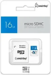 SmartBuy microSDHC SB16GMSDU1BLUE01 16GB (с адаптером)