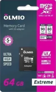 Olmio microSDXC 64GB Extreme UHS-I (U3)