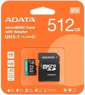 ADATA Premier AUSDX512GUICL10A1-RA1 microSDXC 512GB (с адаптером)