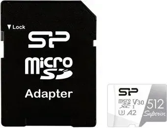 Silicon-Power Superior microSDXC SP512GBSTXDA2V20SP 512GB (с адаптером)