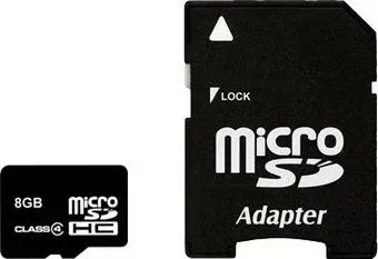 SmartBuy microSDHC (Class 4) 8 Гб + SD адаптер (SB8GBSDCL4-01)