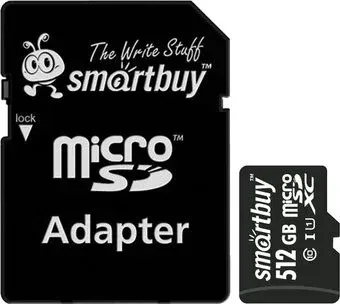 SmartBuy microSDXC SB512GBSDCL10-01 512GB (с адаптером)