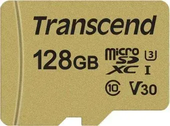 Transcend microSDXC 500S 128GB + адаптер