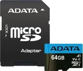 ADATA Premier AUSDX64GUICL10A1-RA1 microSDXC 64GB (с адаптером)